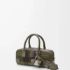 Amazona 23 kortare väska i tartanmocka och nappakalvskinn Khaki/Grön Amazona 23 kortare väska i tartanmocka och nappakalvskinn Khaki/Grön