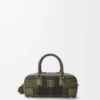 Amazona 23 kortare väska i tartanmocka och nappakalvskinn Khaki/Grön Amazona 23 kortare väska i tartanmocka och nappakalvskinn Khaki/Grön