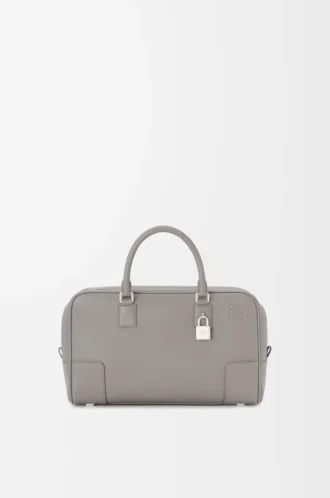 Amazona 28-väska i mjukt kornat kalvskinn Pearl Grey
