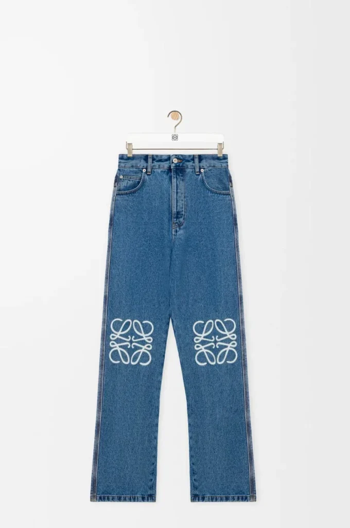 Anagram baggy jeans i denim Mid Blue Denim