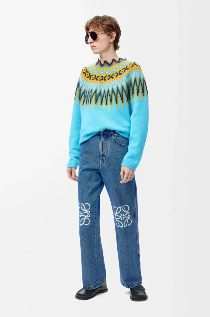 Anagram baggy jeans i denim Mid Blue Denim