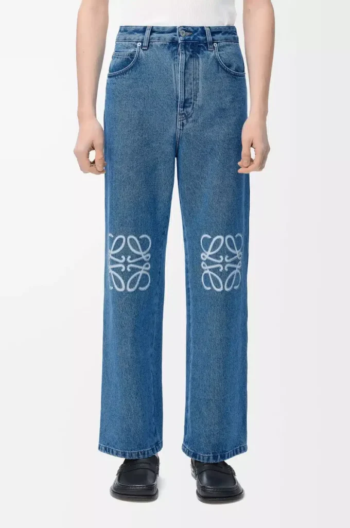 Anagram baggy jeans i denim Mid Blue Denim