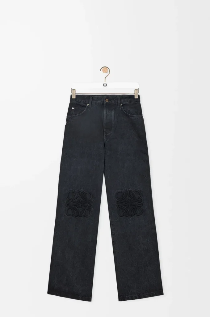 Anagram baggy jeans i denim Svart