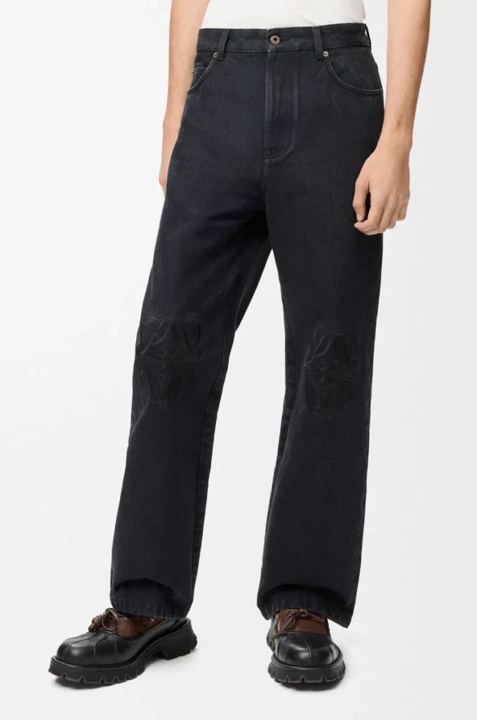 Anagram baggy jeans i denim Svart