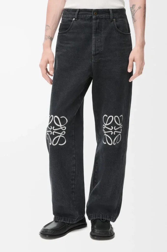 Anagram baggy jeans i denim Svart Anagram baggy jeans i denim Svart