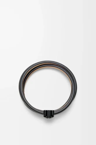 Anagram Bombé-armband i kalvskinn Svart