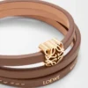Anagram Bombé-twistarmband i kalvskinn Cocoa