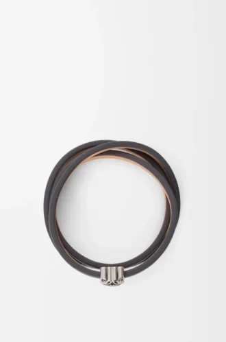 Anagram Bombé-twistarmband i kalvskinn, skiffer