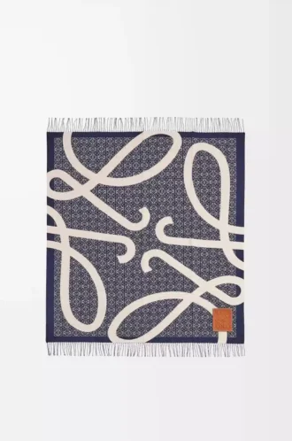 Anagram-filt i ull Marinblå