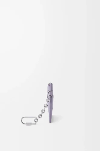 Anagram fyrkantig myntkortshållare i kalvskinn med småstenstruktur Dirty Mauve