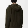 Anagram-hoodie med dragkedja i ull, khakigrön Anagram-hoodie med dragkedja i ull, khakigrön