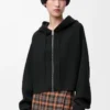 Anagram-hoodie med dragkedja i ull Svart Anagram-hoodie med dragkedja i ull Svart