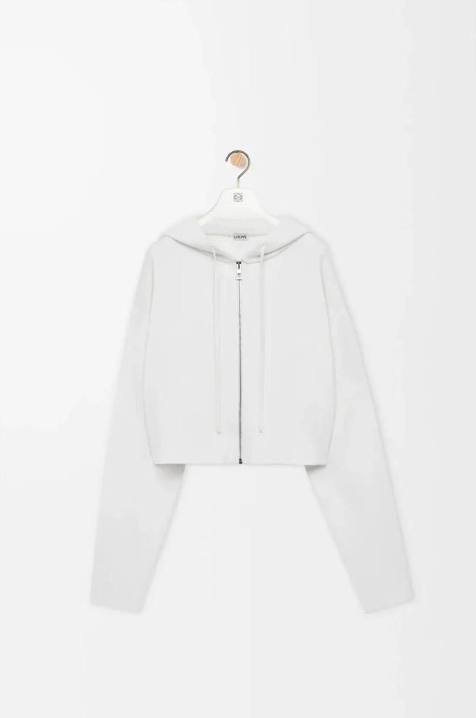 Anagram-hoodie med dragkedja i ull Vit Anagram-hoodie med dragkedja i ull Vit