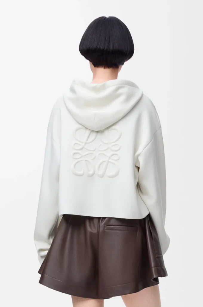 Anagram-hoodie med dragkedja i ull Vit Anagram-hoodie med dragkedja i ull Vit