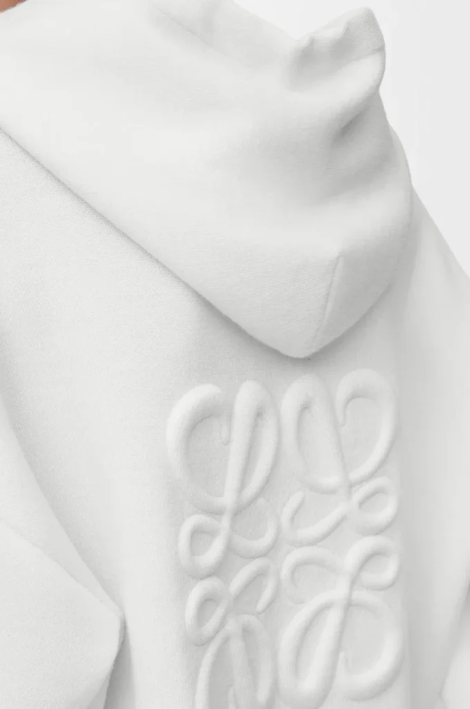 Anagram-hoodie med dragkedja i ull Vit Anagram-hoodie med dragkedja i ull Vit
