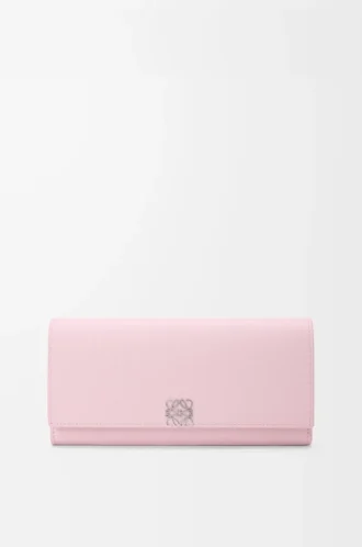Anagram kontinental plånbok i kalvskinn med kornig struktur Blossom