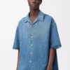 Anagram kortärmad skjorta i denim Tvättad denim Anagram kortärmad skjorta i denim Tvättad denim