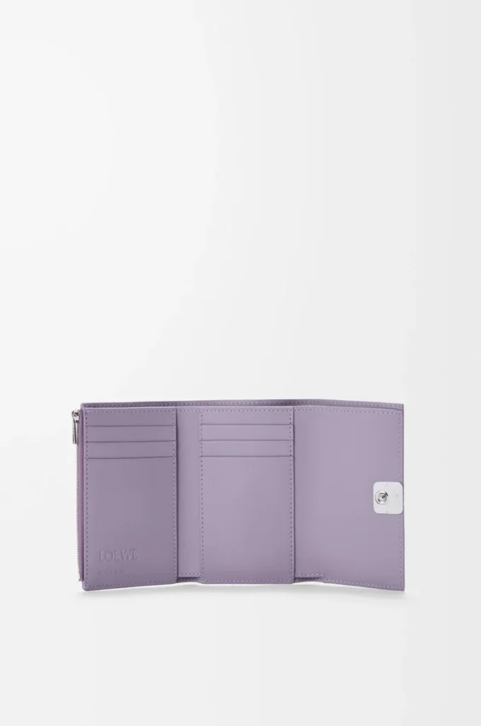 Anagram liten vertikal plånbok i kalvskinn med kornig struktur, Dirty Mauve