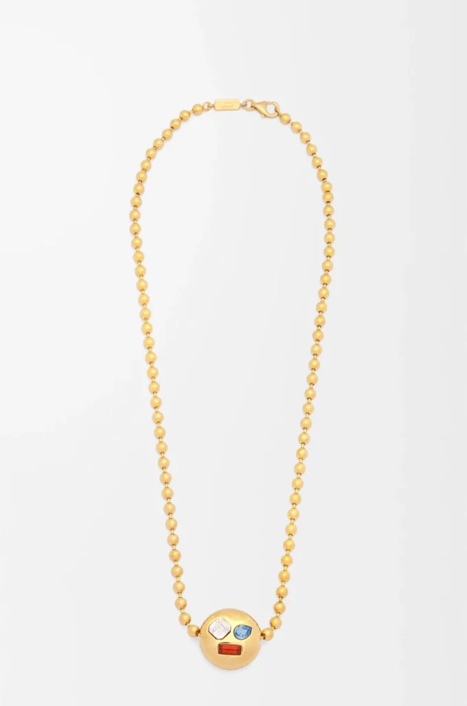Anagram Pebble halsband i sterlingsilver och kristaller Guld/Flerfärgat
