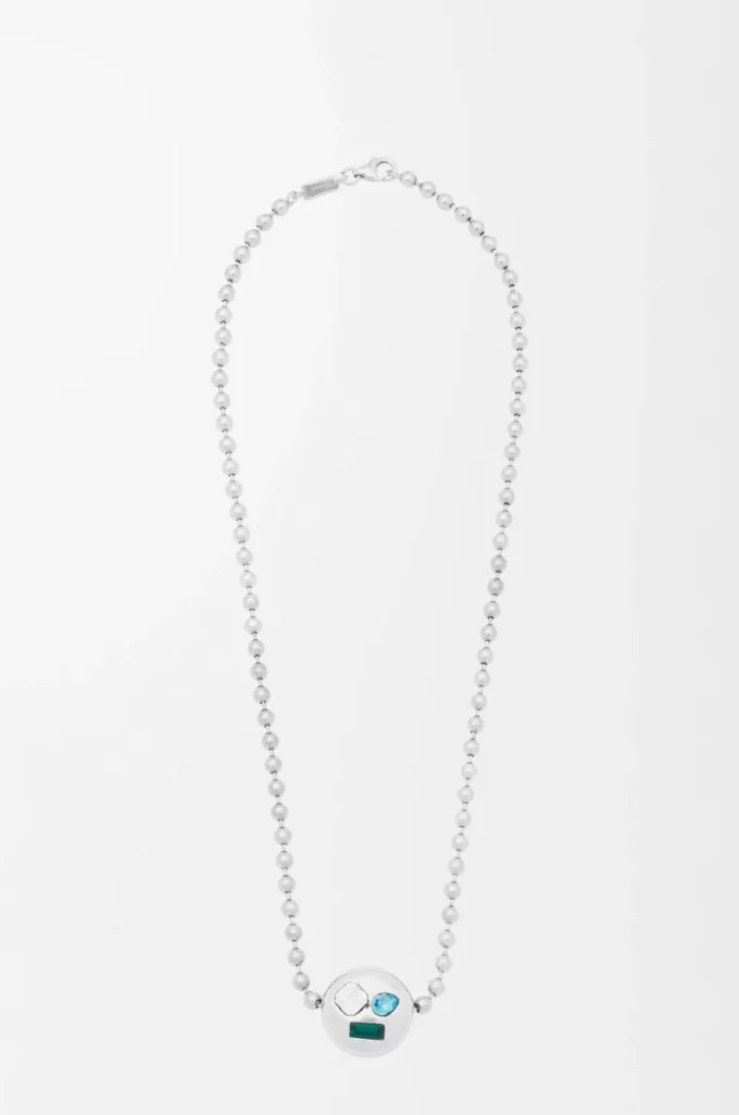 Anagram Pebble halsband i sterlingsilver och kristaller Silver/Flerfärgat