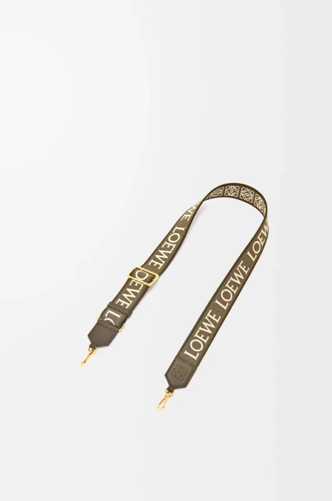 Anagram-rem i jacquard och kalvskinn Dark Khaki