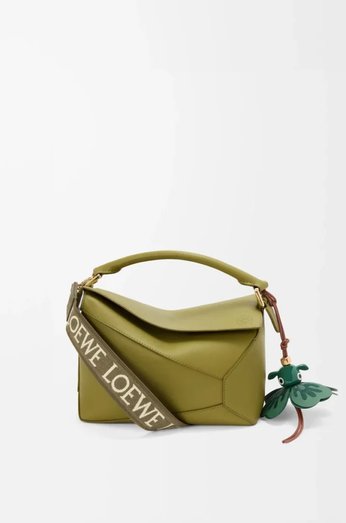 Anagram-rem i jacquard och kalvskinn Dark Khaki
