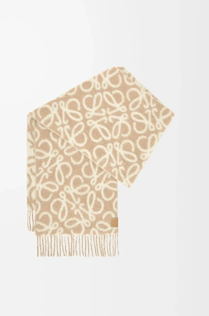 Anagram-scarf i alpacka- och ullblandning Beige/Vit Anagram-scarf i alpacka- och ullblandning Beige/Vit