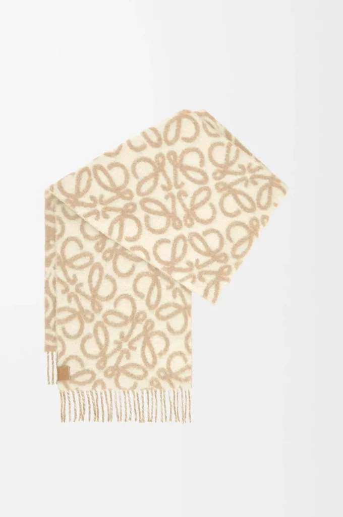 Anagram-scarf i alpacka- och ullblandning Beige/Vit Anagram-scarf i alpacka- och ullblandning Beige/Vit