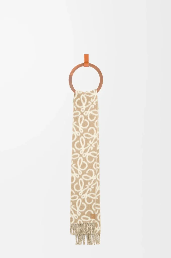 Anagram-scarf i alpacka- och ullblandning Beige/Vit Anagram-scarf i alpacka- och ullblandning Beige/Vit