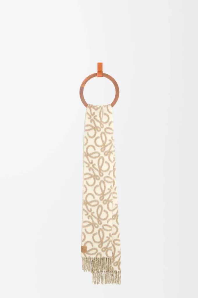 Anagram-scarf i alpacka- och ullblandning Beige/Vit Anagram-scarf i alpacka- och ullblandning Beige/Vit