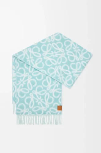 Anagram-scarf i alpacka och ullblandning Ljusblå/Vit
