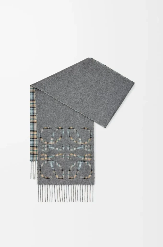 Anagram-scarf i silke och kashmir Antracit/Grå/Beige Anagram-scarf i silke och kashmir Antracit/Grå/Beige