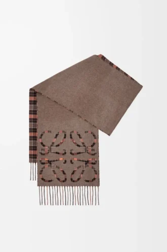 Anagram-scarf i silke och kashmir Brun/Flerfärgad