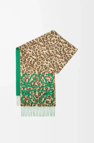 Anagram-scarf i silke och kashmir Grön/Flerfärgad