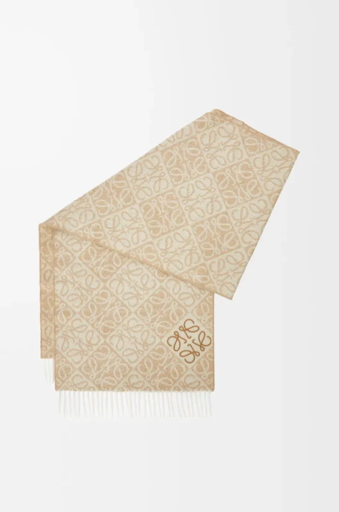 Anagram-scarf i ull och kashmir Beige Anagram-scarf i ull och kashmir Beige