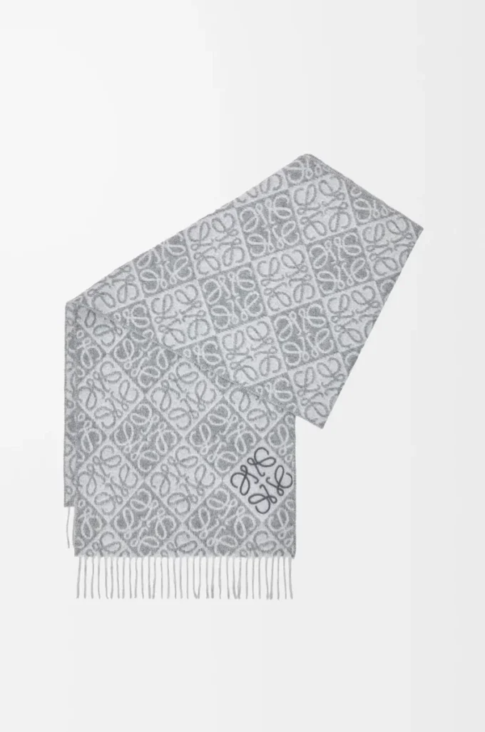Anagram-scarf i ull och kashmir Grå Anagram-scarf i ull och kashmir Grå
