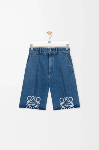 Anagram-shorts i denim Jeans Blå