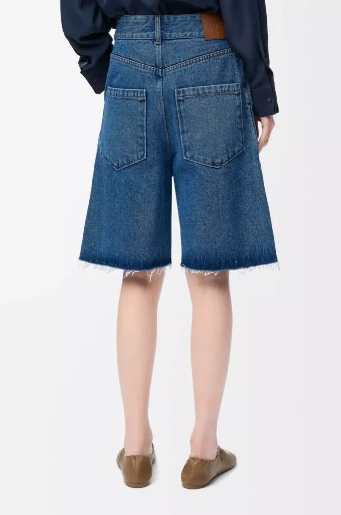 Anagram-shorts i denim Jeans Blå