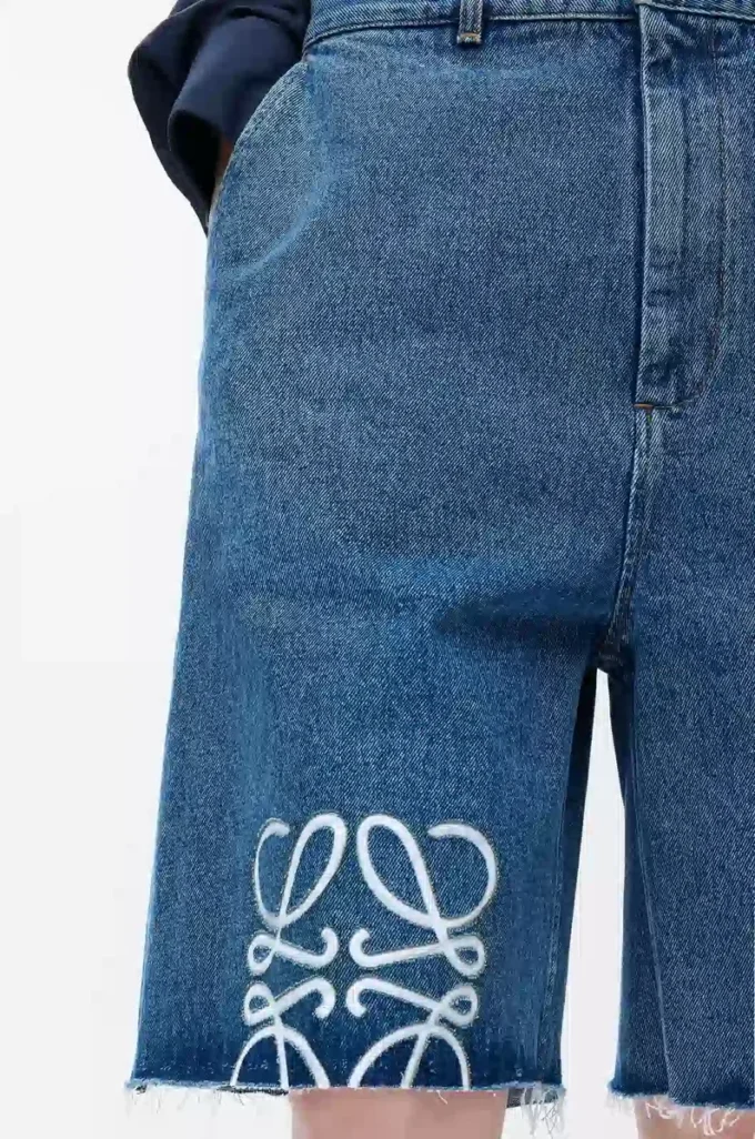 Anagram-shorts i denim Jeans Blå