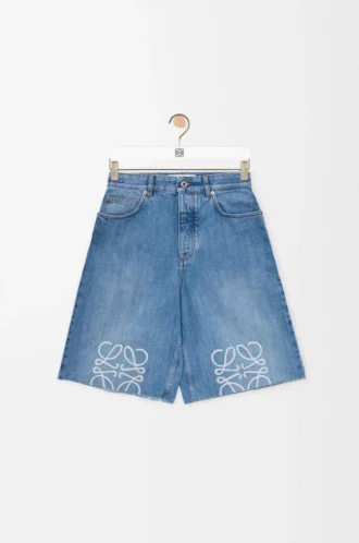 Anagram-shorts i denim Tvättad denim