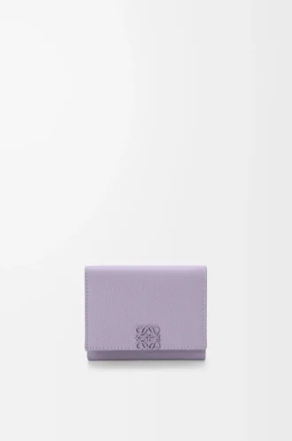 Anagram trefaldig plånbok i kalvskinn med kornig struktur Dirty Mauve