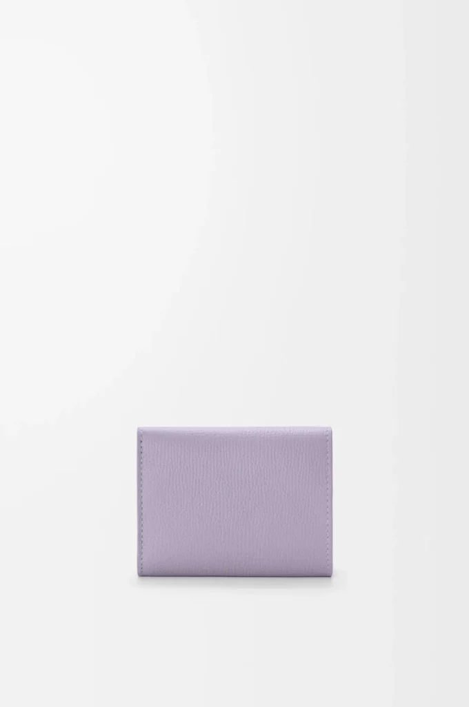 Anagram trefaldig plånbok i kalvskinn med kornig struktur Dirty Mauve