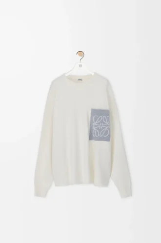Anagram-tröja med ficka i bomullsblandning Beige/grå