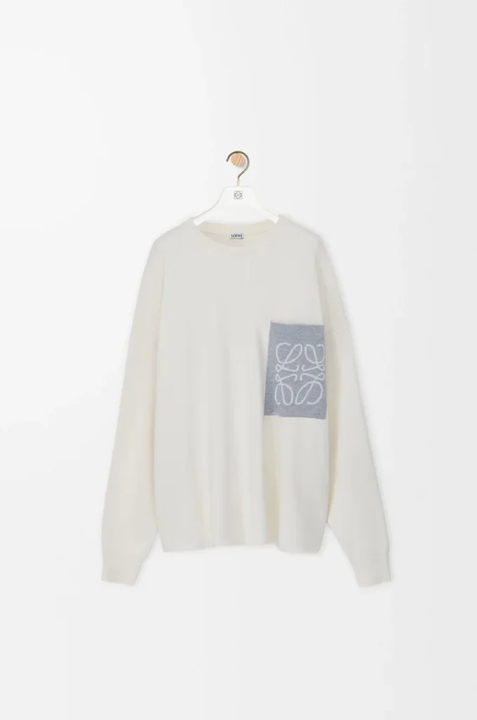 Anagram-tröja med ficka i bomullsblandning Beige/grå Anagram-tröja med ficka i bomullsblandning Beige/grå