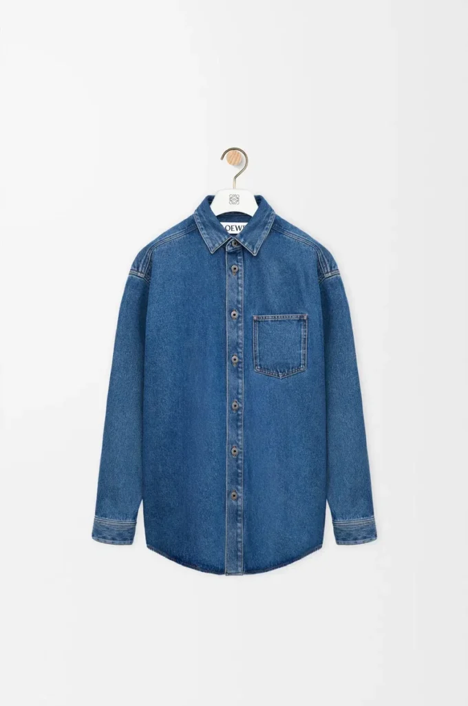 Anagram-överkappskjorta i denim, mellanblå denim Anagram-överkappskjorta i denim, mellanblå denim