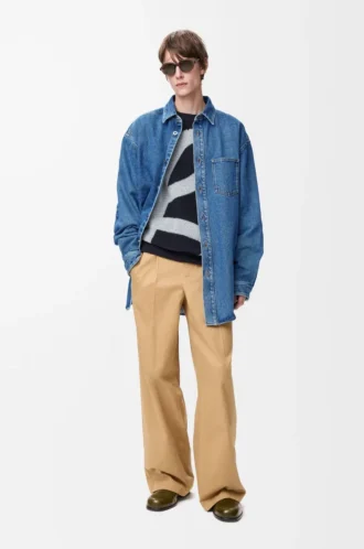 Anagram-överkappskjorta i denim, mellanblå denim