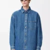 Anagram-överkappskjorta i denim, mellanblå denim Anagram-överkappskjorta i denim, mellanblå denim