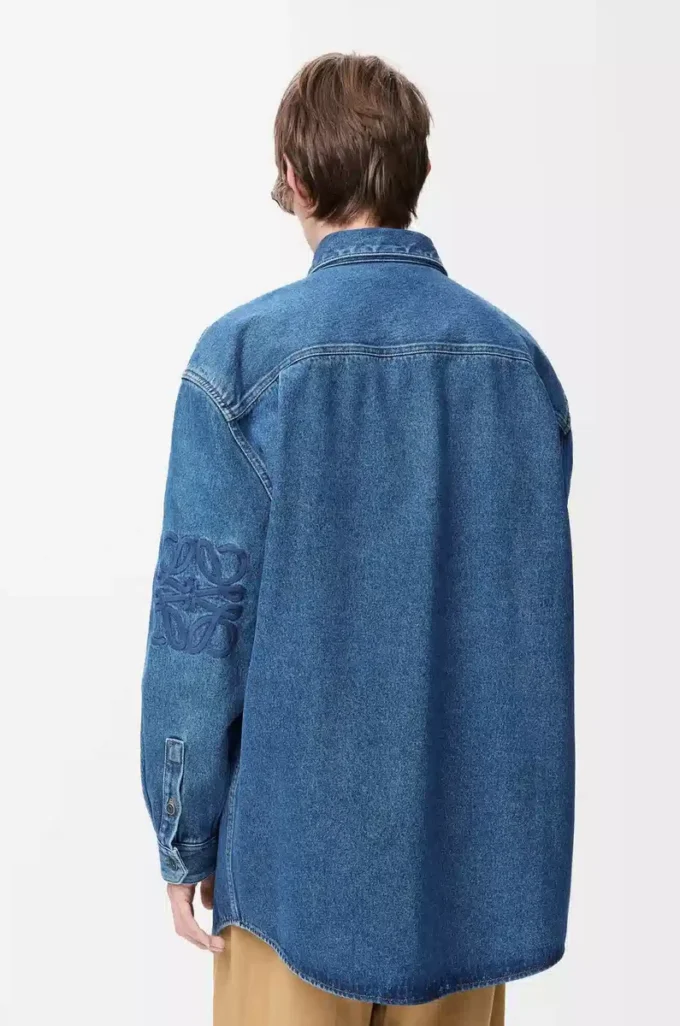 Anagram-överkappskjorta i denim, mellanblå denim Anagram-överkappskjorta i denim, mellanblå denim
