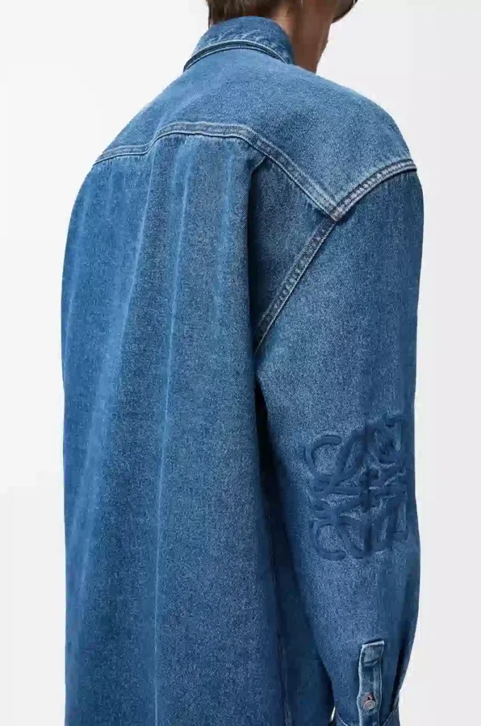 Anagram-överkappskjorta i denim, mellanblå denim Anagram-överkappskjorta i denim, mellanblå denim