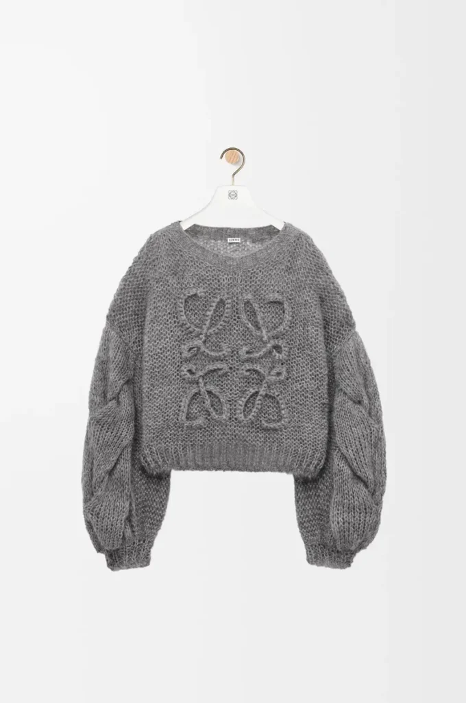 Anagramtröja i mohair Grå melange Anagramtröja i mohair Grå melange